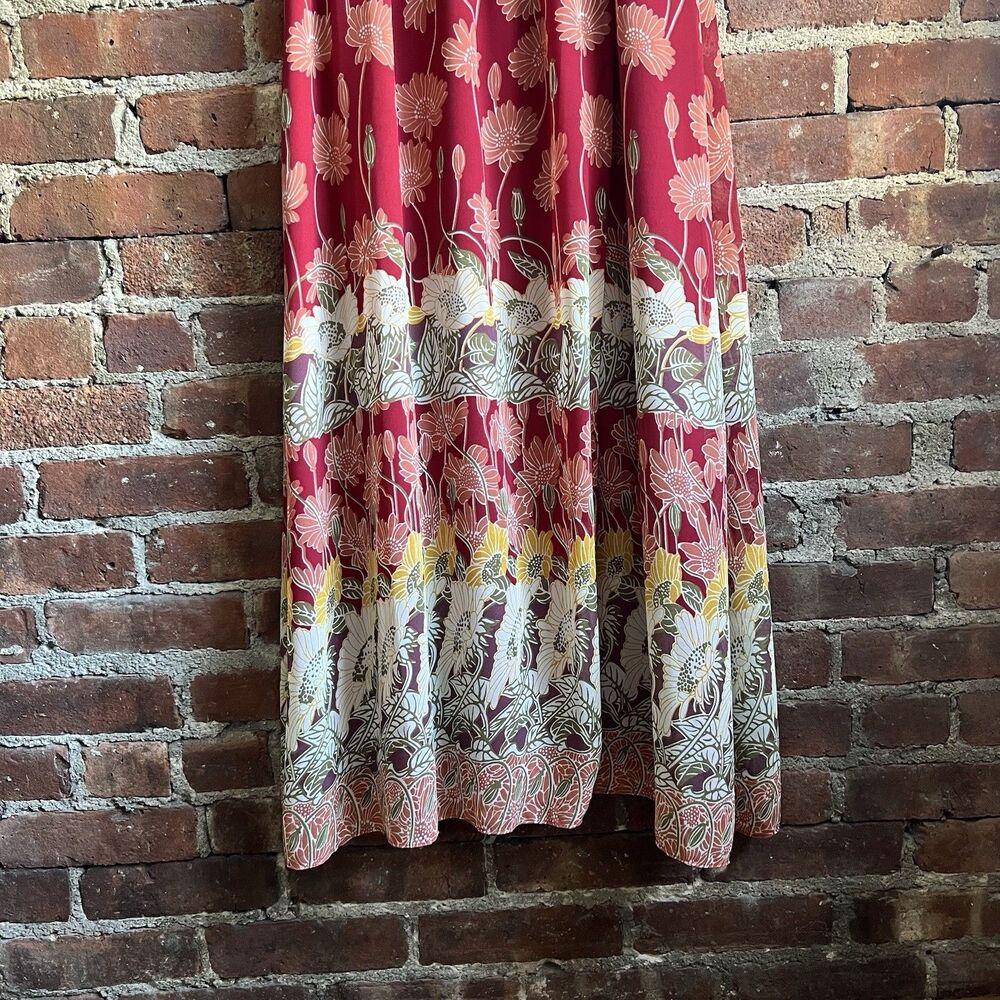 MADEWELL Tulip Sleeve Maxi Dress In Tall Sunflowers Red Chiffon Wedding Sz 4 - Picture 6 of 9